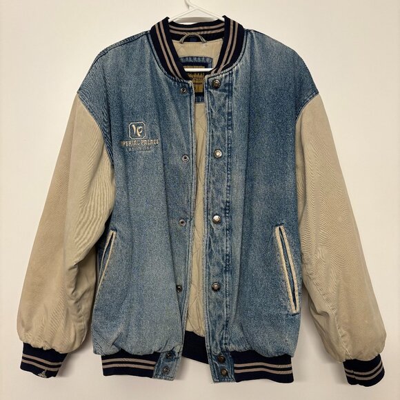 North Bay LTD Vintage Imperial Palace Las Vegas Denim Bomber Jacket - Picture 1 of 10